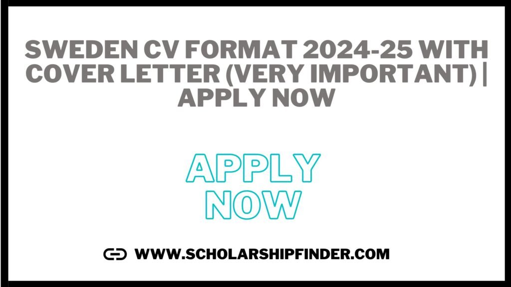 Sweden CV Format 2024-25 With Cover Letter (Very Important) | APPLY NOW