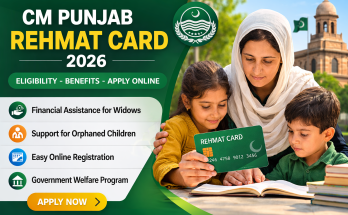 CM Punjab Rehmat Card 2026 welfare scheme feature image showing financial assistance for widows and support for orphaned children in Punjab,Pakalljob.com