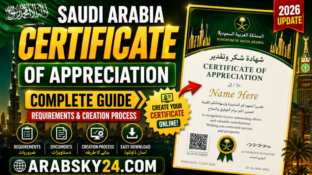 Saudi Arabia Certificate of Appreciation: A Complete Guide, Requirements, and How to Create One - Arabsky24