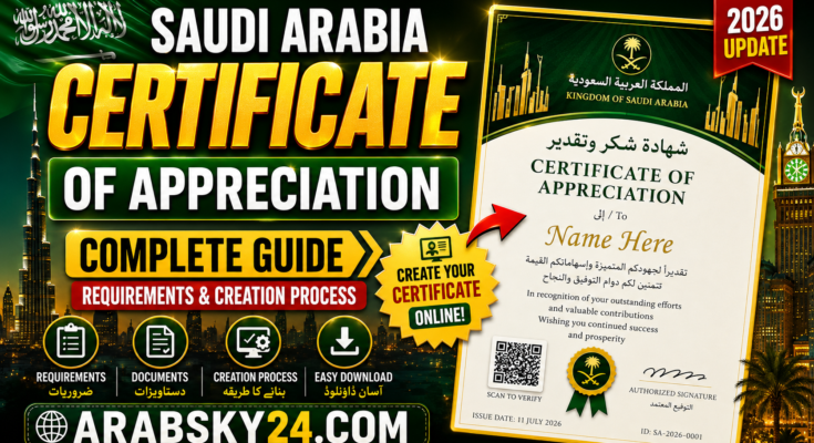 Saudi Arabia Certificate of Appreciation: A Complete Guide, Requirements, and How to Create One - Arabsky24